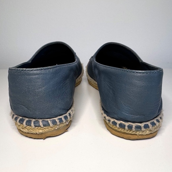 CHANEL CC Blue Red Lambskin Leather Espadrilles Flats Loafers EU 38 fit US 7 - Picture 4 of 14